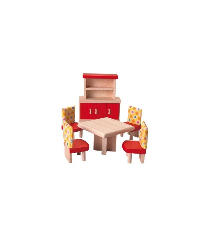 عروسک و خانه عروسک-ست چوبی غذاخوری Plan toys -فروشگاه کودکو