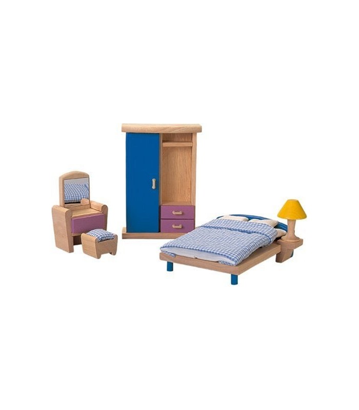 عروسک و خانه عروسک و لوازم-ست چوبی اتاق خواب Plan toys -فروشگاه کودکو