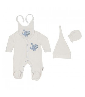 ست سرهمی 4 تکه طرح فیل آبی برند Organix