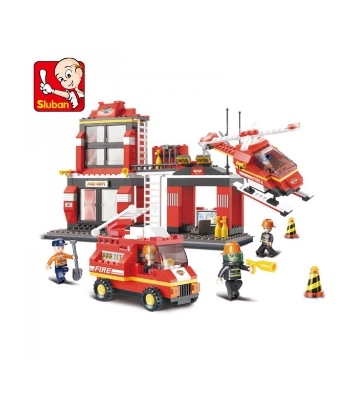 اسباب بازی ساختنی کودک-اسباب بازی ساختنی مدل ایستگاه آتش نشانی برند Sluban-فروشگاه کودکو