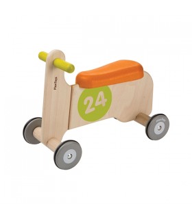 چهار چرخ پایی چوبی سبز نارنجی برند Plan Toys