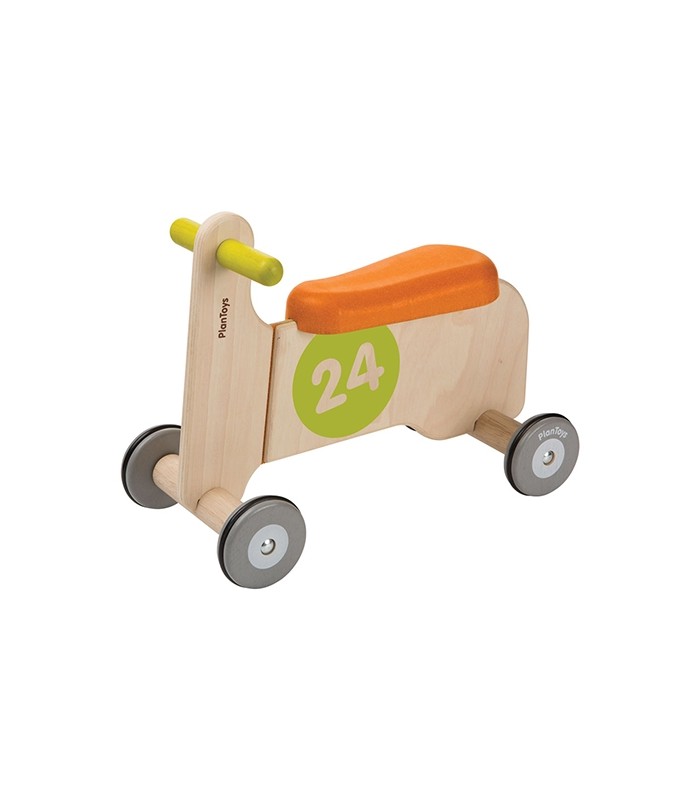 اسباب‌بازی چوبی-چهار چرخ پایی چوبی سبز نارنجی برند Plan Toys-فروشگاه کودکو
