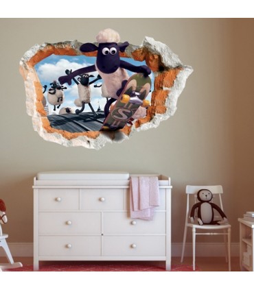 استیکر دیواری با طرح بره ناقلا Zhivar