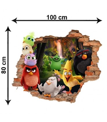 استیکر دیواری با طرح پرندگان خشمگین2 Zhivar