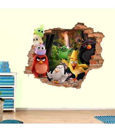 استیکر دیواری با طرح پرندگان خشمگین2 Zhivar