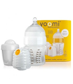 ست شیشه شیر طلقی 140 میل به همراه گرم کننده و محافظ برند Yoomi