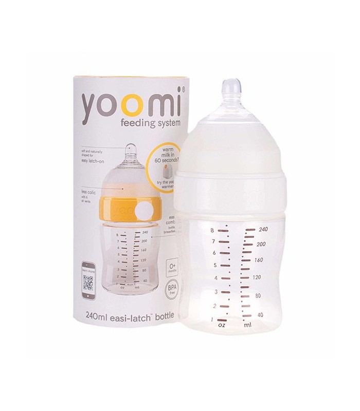 شیشه شیر نوزاد-شیشه شیر 240 میل برند Yoomi + گرم کننده شیشه شیر به عنوان هدیه-فروشگاه کودکو