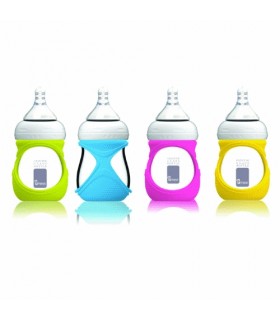 شیشه شیر شیشه ای 150 میل با کاور سیلیکونی رنگی برند Umee