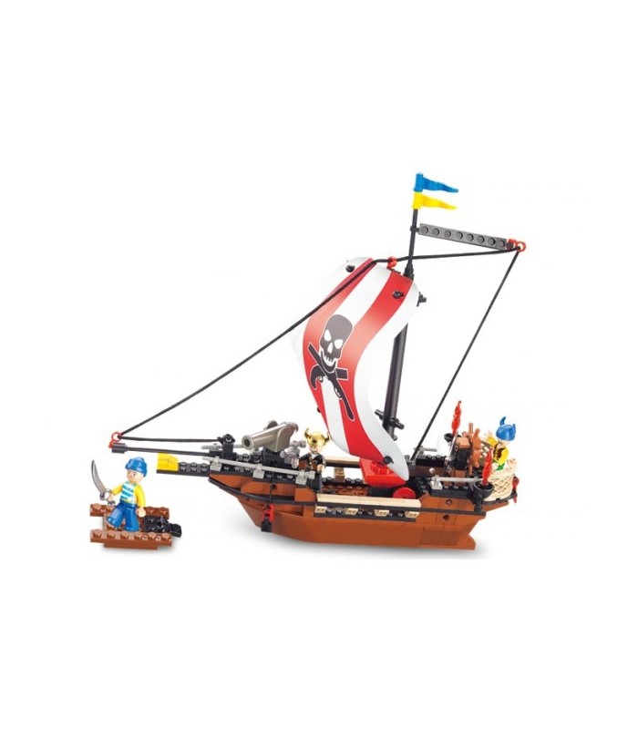 اسباب‌بازی ساختنی کودک-اسباب بازی ساختنی کشتی دزدان دریایی اسلوبان Sluban Pirate Ship-فروشگاه کودکو