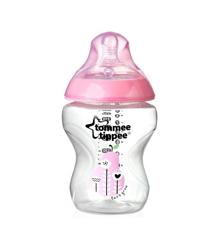 شیشه شیر نوزاد-شیشه شیر ضد نفخ 260 ميلي صورتی Tommee tippee Feeding Bottle-فروشگاه کودکو