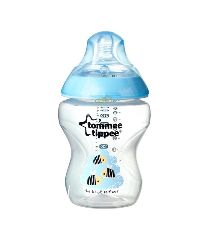 شیشه شیر نوزاد-شیشه شیر ضد نفخ 260 ميلي آبی Tommee tippee Feeding Bottle-فروشگاه کودکو