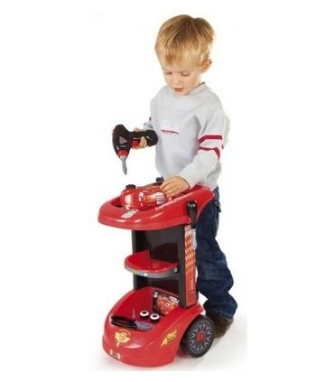 چرخ دستی بسيار مقاوم تعمير ماشين با بيش از 20 قطعه جانبی Smoby