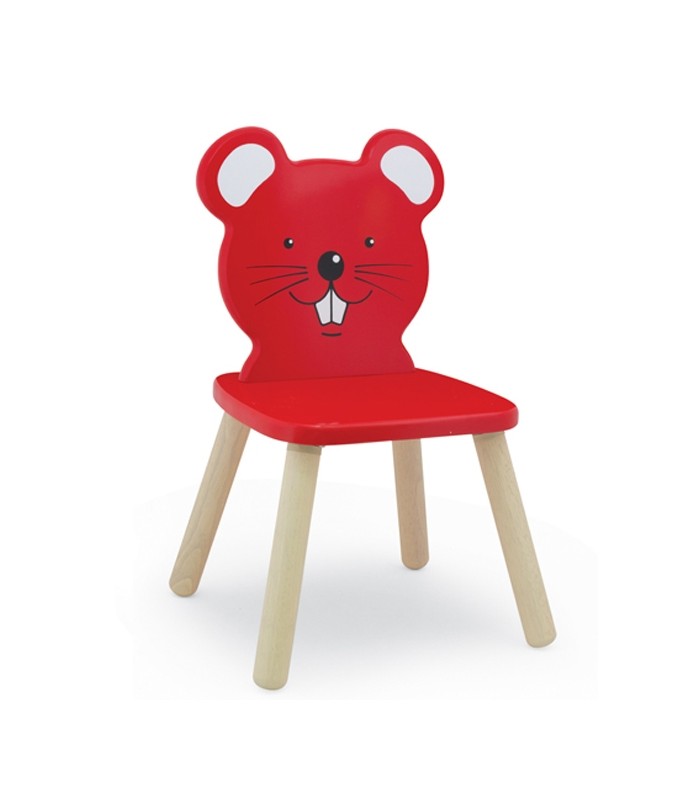 میز و صندلی و مبل کودک-صندلی بچگانه چوبی پین تویز طرح موش Pintoys Animal Design Chairs-فروشگاه کودکو