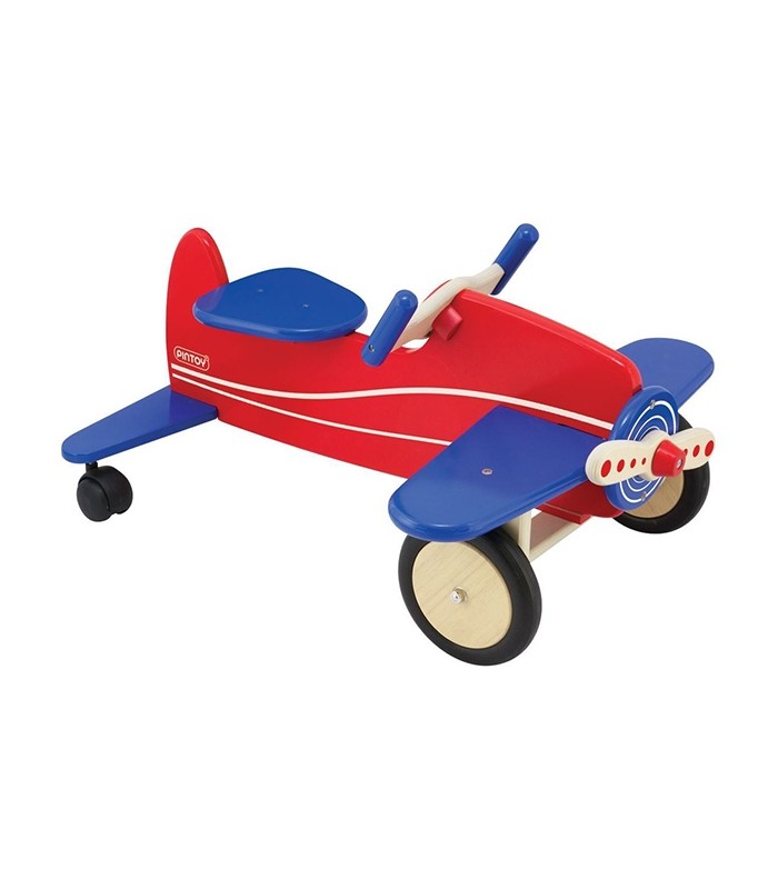 راکر کودک-چهار چرخه چوبی طرح هواپیما پین تویز Pintoys Aeroplane-فروشگاه کودکو