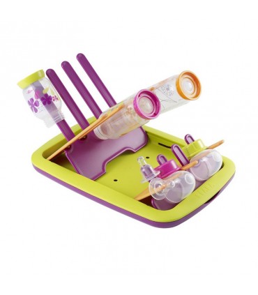 پایه آبکشی بطری تاشو رنگ بنفش سبز ب آ با Beaba Foldable bottle draining