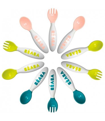 ست قاشق و چنگال (10 عددی) ب آ با Beaba 10-piece ergonomic 2nd age cutlery set
