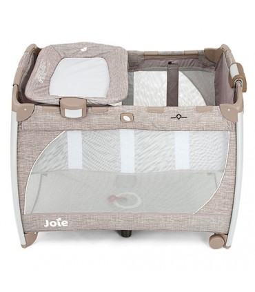 تخت و پارک فول با گهواره ویبره دار جویی Joie Excursion Change & Bounce Tan Stripe