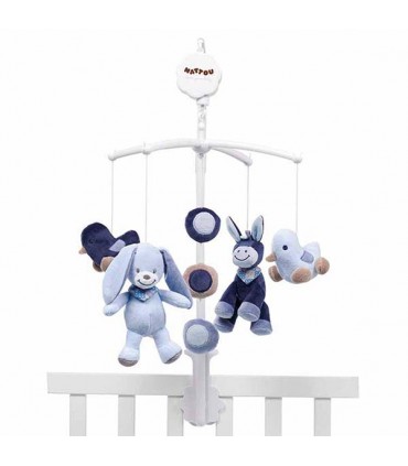 آویز تخت موزیکال خرگوش و الاغ ناتو Nattou Mobile