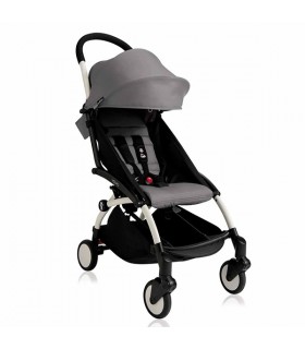 کالسکه یویو بیبی زن فریم سفید با کیت پارچه طوسی Babyzen Yoyo+ Pushchair Grey