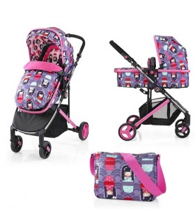 ست کالسکه 4 تکه ایزوفیکس دار مدل WIsh طرح دختر ژاپنی برند Cosatto