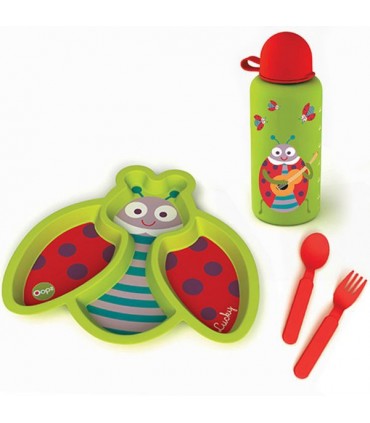 کوله درخشان همراه با ظرف غذا و قمقمه کفشدوزک Oops Starry Meal Set Lucky