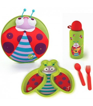 کوله درخشان همراه با ظرف غذا و قمقمه کفشدوزک Oops Starry Meal Set Lucky