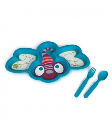 بشقاب سنجاقک و قاشق و چنگال Oops  Easy-Meal Esme