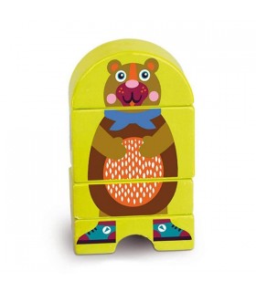 پازل چوبی 4 تکه خرس Oops Easy-Click Chocolat au Lait