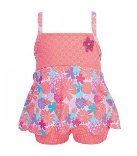 لباس شنا دخترانه محافظ دار گلدار(3 تا 6 ماه) Archimede Tropical Swimdress Double Protection