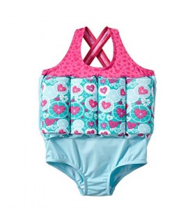 مایو دخترانه با جلیقه شنا طرح قلب(2 سال) Archimede Neon Buoyancy
