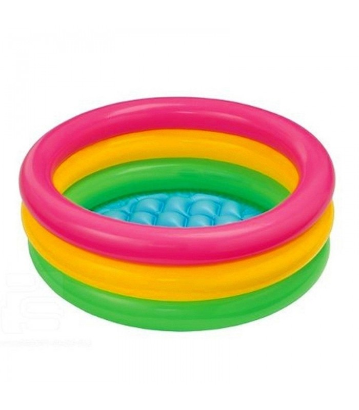 استخر بادی و اسباب بازی شنا-استخر گرد 3 حلقه رنگی Intex Sunset Glow Baby Pool-فروشگاه کودکو