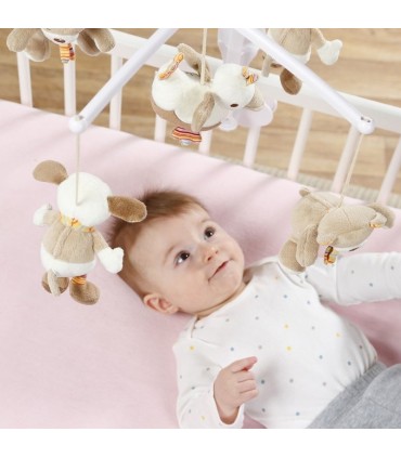 آويز تخت موزيکال مدل رنگین کمان Baby Fehn Mobile Musical Rainbow