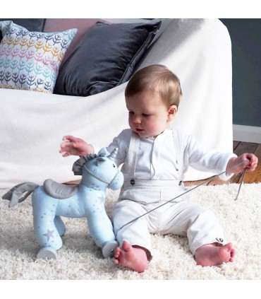 اسباب بازی کشیدنی اسب تک شاخ مون بیم Little Bird Told Me Moonbeam Unicorn Pull Along