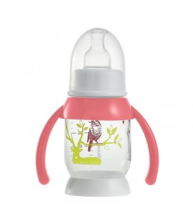 شیشه شیر دسته دار﻿ 120 میل صورتی ﻿Beaba Bottle 120ml Bunny Pink Handle
