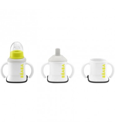 لیوان سه کاره Beaba 3-in-1 Evolutive Training Cup Neon