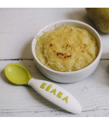 ست 2 عددی قاشق چنگال رده سنی2 Beaba 2nd Stage Ergonomic Baby Cutlery Neon