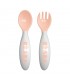 ست 2 عددی قاشق چنگال رده سنی2 Beaba 2nd Stage Ergonomic Baby Cutlery Nude