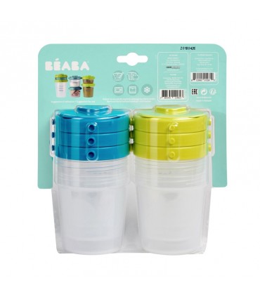 ست 6 عددی پیمانه قابل اتصال 200 میل Beaba Set of 6 Clip Portions 2nd Age Blue