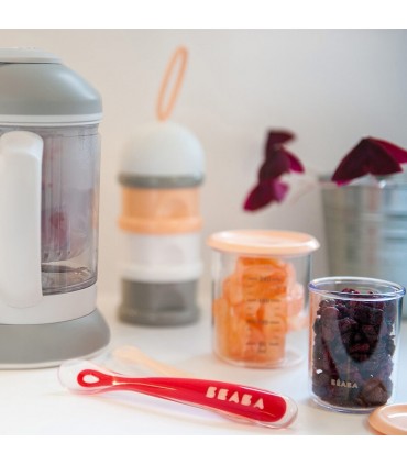 ست 4 عددی قاشق ارگونومیک کودک رده سنی1 Beaba First Stage Silicone Spoon Set