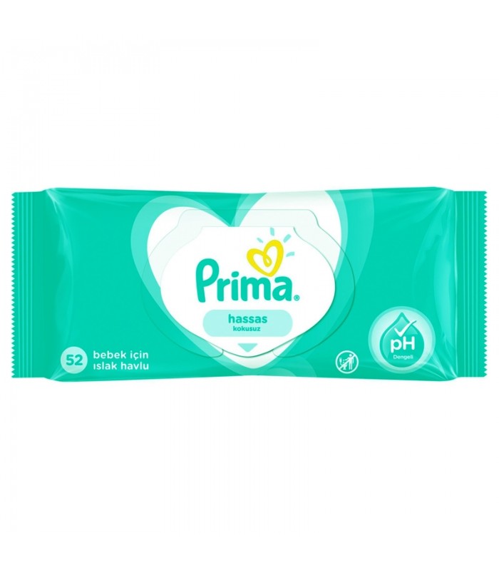 دستمال مرطوب-دستمال مرطوب 52 عددی پریما Prima Sensitive Cleansing Wipes-فروشگاه کودکو