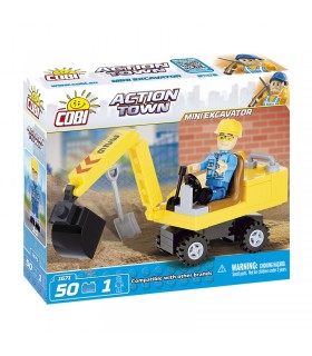 اسباب بازی ساختنی مدل زندگی شهری- مینی بیل مکانیکی Cobi Ction Town Mini Excavator