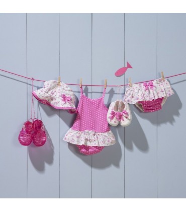 لباس شنا دخترانه محافظ دار خالدار (3 تا 6 ماه) Archimede Pastel Swimddress Double protection