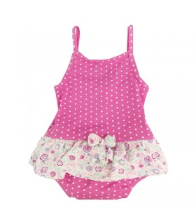 لباس شنا دخترانه محافظ دار خالدار (3 تا 6 ماه) Archimede Pastel Swimddress Double protection