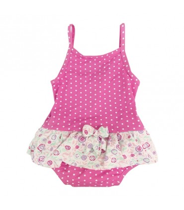 لباس شنا دخترانه محافظ دار خالدار (3 تا 6 ماه) Archimede Pastel Swimddress Double protection