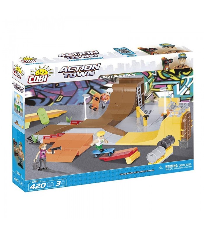 اسباب بازی ساختنی کودک-اسباب بازی ساختنی مدل زندگی شهری- زمین اسکیت Cobi Action Town Crazy Skatepark-فروشگاه کودکو