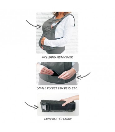 آغوشی کودک داینامیک پارچه نخي رنگ خاکستری Minimonkey Dynamic Cotton Baby Carrier