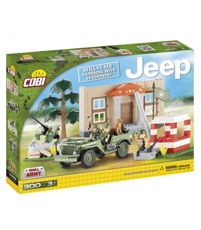اسباب بازی ساختنی مدل جیپ Cobi Jeep Willys MB Barracks with Checkpoint