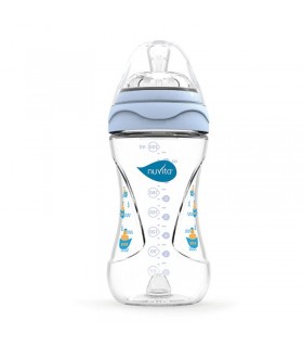 شیشه شیر طلقی 250 میل نوویتا آبی Nuvita Mimic Baby Bottle
