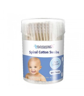 گوش پاک کن محافظ دار بی بی سیل Babisil Spiral Cotton Swabs