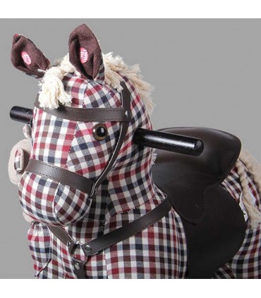 راکر اسب ویکتور کیدز چهارخانه قرمز قهوه ای Victor Kids Rocking Horse